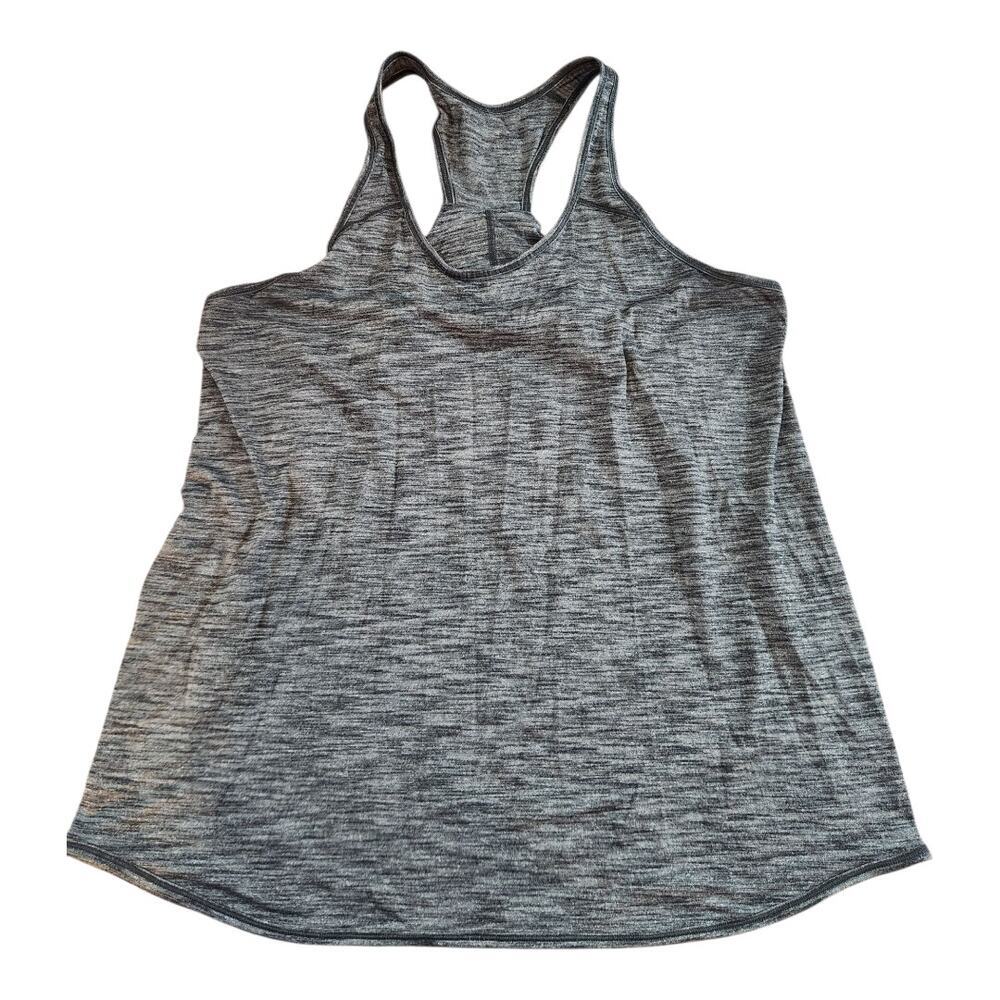 Lululemon essential tank heathered black racerback‎ lose fit yoga
